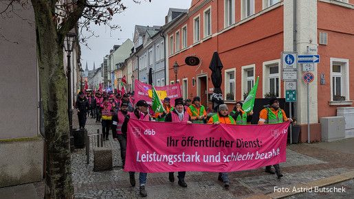 Zu sehen ist die Demonstration zur EKR 2025 in Hof.