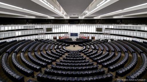 Innenansicht des Europäischen Parlaments