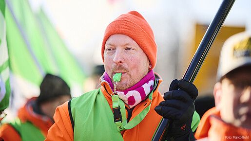 Das Foto zeigt Beschäftigte des öffentlichen Dienstes auf einer Demonstration in Osterode am 22.1.2026.